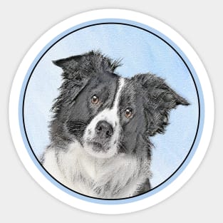 Border Collie Painting - Cute Original Dog Art Sticker